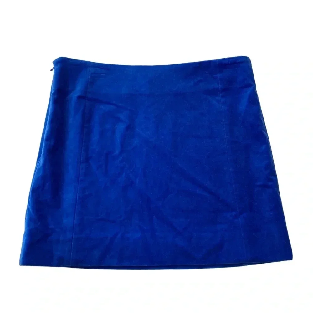 NWT Frame Velvet Seamed Stretch Mini Skirt Bluette Size 6
